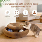 2Pack Extensible Extensible Cat Scratcher Cardboard Toy | Magic Accordion Scratching Pad with Bell Ball - Foldable & Reversible Interactive Kitty Play for Indoor Cats