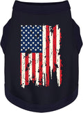 American Flag Inspired Dog Vest: Perfect Dog Shirt, Ideal Tank Top for Everyday Wear, Independence Day Celebrations Quality Materials Cute and Stylish Look Battle Damaged Dark Blue L