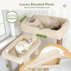 Globlazer 82" Extra Large Cat Tree for Big Cats, Heavy Duty Cat Tree for Multi-Cat Household, Maine Coon Cat Tree with 3 Condos, 2 Hammocks, 3 Perches & Scratching Board, S82D, Beige