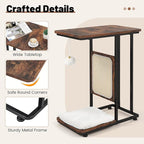 Tangkula Cat Tree and End Table, 4-in-1 Cat Coffee Table, C-Shaped Cat Small Side Table with Sisal Scratching Mat, Removable Washable Cushion, Modern Cat Furniture for Living Room, Bedroom