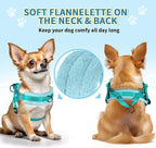 SlowTon No Pull Small Dog Harness and Leash Set, Puppy Soft Vest Harness Neck & Chest Adjustable, Reflective Lightweight Harness & Anti-Twist Pet Lead Combo for Small Medium Dogs(BL-Front Clip,XXS)