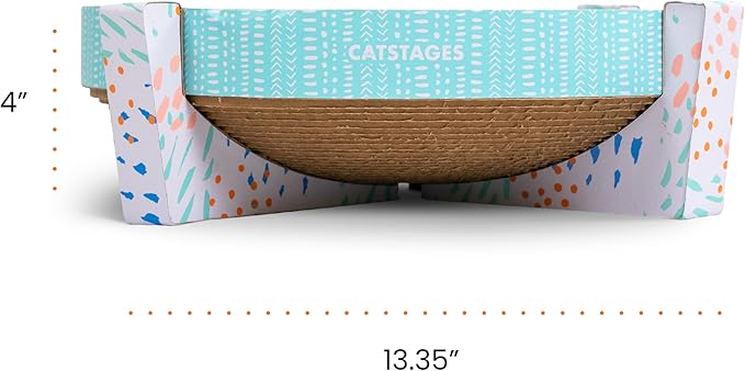 Catstages Scratch,Snuggle & Rest – 2‑in‑1 Indoor Cat Scratcher & Elevated Cat Lounger,Catnip Included,(Pack of 6)