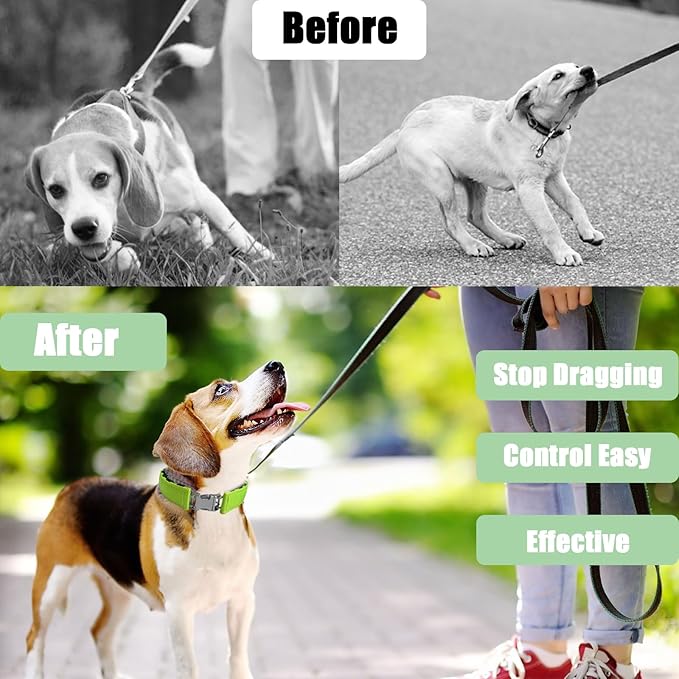 Prong Training Collar for Dogs, Adjustable Dog Pinch Collar with Quick Release Buckle, No Pull Collar for Small Medium Large Dogs, Extra Link and Caps