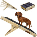 2026 Upgraded Foldable Dog Ramp for Couches, Wooden Small Dog Ramp for Sofa - 4 Adjustable Heights (12"-19"), Portable, Stable & Non-Slip, Wood