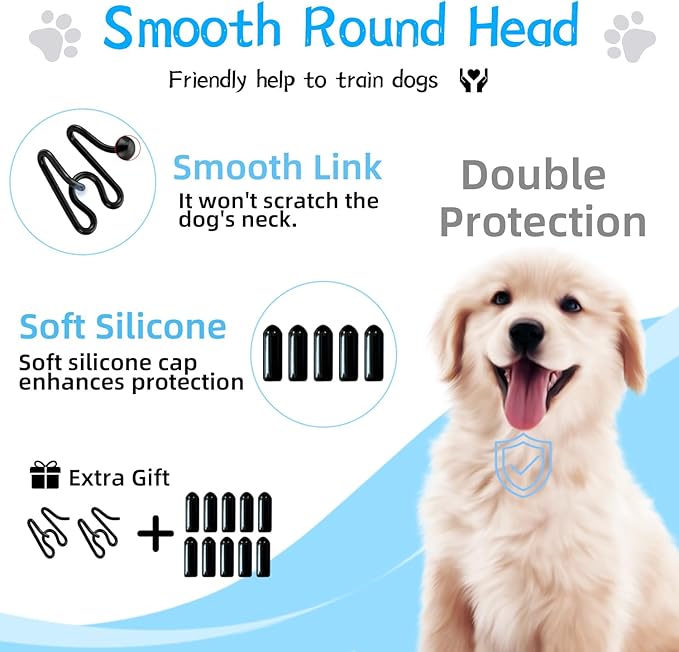 Dog Collar, Adjustable Dog Collar with Comfort Cap for Collars of Small, Medium and Large Dogs (XL(21-24" Neck, 4.0mm), Blcak)