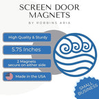 Screen Door Magnets Double Sided – Keep People, Kids, and Dogs from Running into The Screen Door - Robbins Aria Blue Water