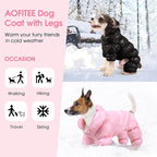 AOFITEE Dog Coat, Dog Winter Jacket, Fullbody Dogs Winter Coat Snowsuit, Waterproof Pet Puffer Jacket Snow Suit with Legs, Pet Fleece Vest, Cold Weather Coats for Small Dogs, Black L