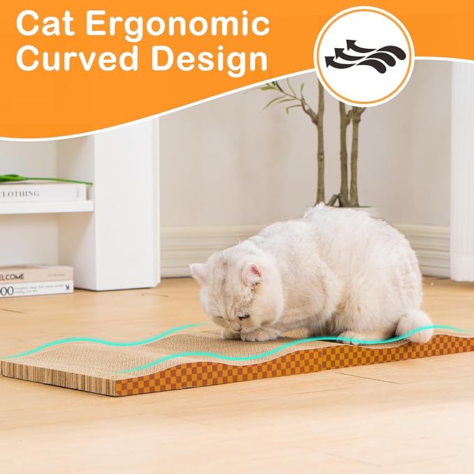 Uross Cat Scratcher Mat & 3pcs Scratching Board Set - Natural Sisal Cat Scratch Mats Large Cat Scratch Rug Scratch Pads Box for Indoor Cats Scratch Pad for Horizontal Cat Scratcher