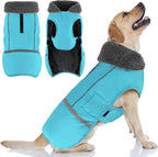 Doglay Dog Coat, Waterproof Dog Jacket Pet Winter Coat for Cold Weather with Thicken Furry Collar, Reflective Puppy Winter Jacket Warm Fleece Lining for Small Medium Large Pets