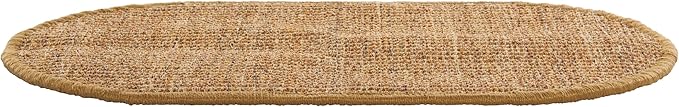 SAFAVIEH Cat Scratch Mat Pad Collection, 12" x 20" Oval, Brown, Sisal & Jute Boucle Weave, Velcro & Slip Resistant Backing