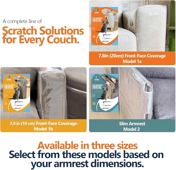 Cat Scratch Furniture Protector for Couches, Couch Arm Covers, Anti-Scratch Furniture Protector for Leather Couch, Cat Deterrent, Sofa Arm Covers, Couch Corner Protector - Model 1b