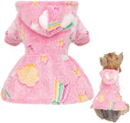 Dog Sweaters for Small Dogs Girl Night Glow Dog Hoodie Warm Fleece Doggie Sweatshirt Cute Puppy Dress Winter Pet Sweaters Doggy Clothes Outfit Apparel for Chihuahua Yorkie, Rainbow, XXS