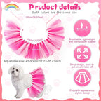 Dog Tutu Tulle Tutu for Dogs Small Large Medium Puppy Dress Ballerina Costume Skirt for Holiday Puppy Cats Bunny Pet Outfit Birthday Wedding Party Photo Prop Supplies(Hot Pink and Pink)