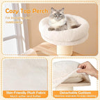 PETSITE 69 Inch Tall Wood Cat Tree, Multi-Level Modern Cat Tower with 5.7 inch Scratching Posts, Double Cat Condos, Space Capsule, Hammock, Large Wooden Cat Tree Tower for Indoor Cats, Natural
