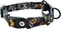 Wolfgang Heavy Duty Martingale Dog Collar with Quick Release Nylon Buckle for Walking & Training, LosMuertos Print, Small