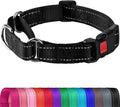 Joytale Martingale Collar for Dogs, Reflective Heavy Duty for Safety, Quick Release Buckle, Adjustable Nylon Collars for Medium Dogs Walking Training, Black, M