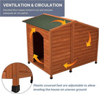 Trixie Natura XXL Classic Dog House - Wooden Outdoor Shelter with Weatherproof Sealer & Adjustable Legs for Larger Dogs - Brown