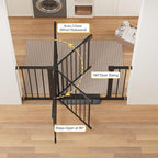 Cumbor 2 Pack 29.7"-48" Baby Gate for Stairs, Mom's Choice Awards Winner-Dog Gate for Doorways, Pressure Mounted Auto-Close Pet Gates for Dogs Indoor, Safety Child Gate with Easy Walk Thru Door,Black