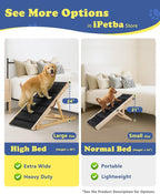 Dog Ramp for Bed & Couch for Large Dogs - Joint-Friendly, Anti-Slip, Adjustable, Extra Wide & Stable, Up to 200 lbs