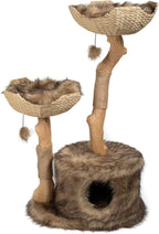 Modern Cat Tree Tower, Real Branch luxury Cat Condo, Wood Cat Tower, Cat Scratching Tree, Cat Condo, Cat Lover Gift, Luxury Cat, Cat Gifts by Mau Lifestyle