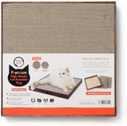 Necoichi Cardboard Cat Scratcher Bed for Indoor Cats - Cat Scratching Board (18" King, b.Dark Cherry Lounge)