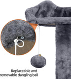 Topeakmart 54in Cat Tree, Cat Tower w/Large Cat Condo Scratching Posts and Perch, Cat Stand House Furniture, Dark Gray