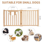 YOCAN Paint-Free Wood FreeStanding Pet Gate for Dogs,Wooden Dog Gates for Doorways, Stairs,The House, Dog Fences Indoor Puppy Gate-2 Panel H:23”