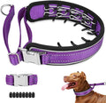 Mayerzon Prong Collar for Large Medium Dogs, Patented Reflective Pinch Collar with Metal Buckle, No Pull Adjustable Hidden Covered Dog Walking Training for Pitbull German Shepherd Doberman(Purple, XL)