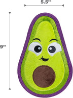 Outward Hound Tough Skinz Durable Squeaky Dog Toy with Two Tough Layers, Avocado, Green, Medium