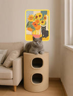 ILIMOC Sisal Cat Scratcher Mat: 16x12 Inches Natural Scratch Mats Art Print - Decorative Vertical Cat Wall Scratcher for Couches Cabinets Doors - Durable Scratching Poster for Indoor