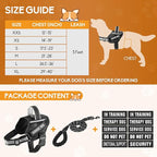 Service Dog Vest Harness and Leash Set, Animire in Training Dog Harness with 10 Dog Patches, Reflective Dog Leash with Soft Padded Handle for Small, Medium, Large, and Extra-Large Dogs (Black,L)