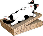 Cat Scratcher Lounge 3-Pack - 18" Corrugated Cardboard Cat Bed & Scratch Pad Set, Eco-Friendly Scratching Toy with Catnip for Indoor Cats & Multi-Cat Homes