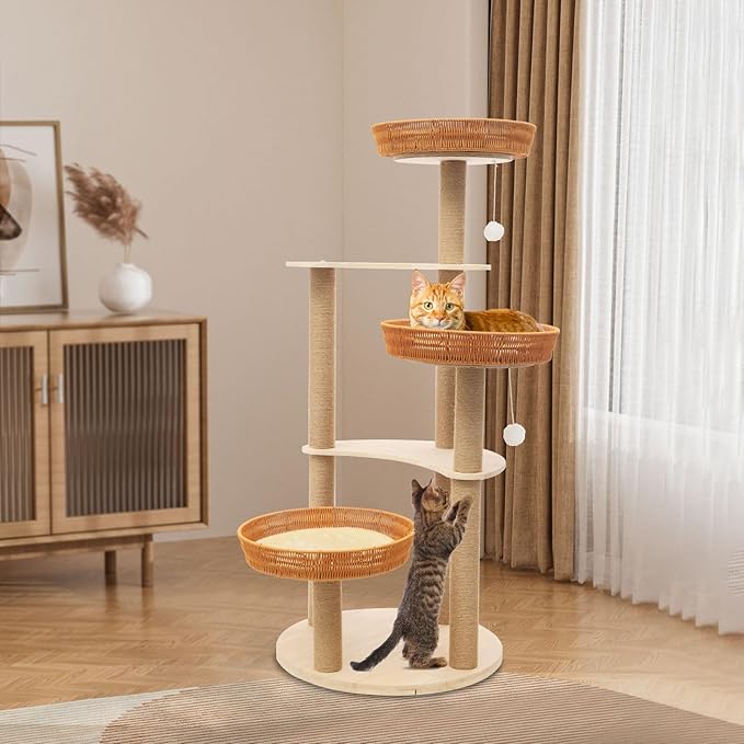Cat Tree for Large Cats, Multi-Level Cat Condo,Scratch Board for Indoor Cats