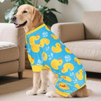 KYEESE Dog Pajamas Comfy Dog Pajamas Medium Sized Dogs Comfy Pet Onesie Costume Stretchy Pet Jammies Coat Blue Floating Duck Pets Pjs Soft Dogs Clothes Velvet Pets Onesie, XX-Large
