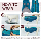 Dog Winter Jacket - 3X Large, Warm Zip Up Snowsuit Dog Harness Vest, Reflective, Water-Resistant, Green