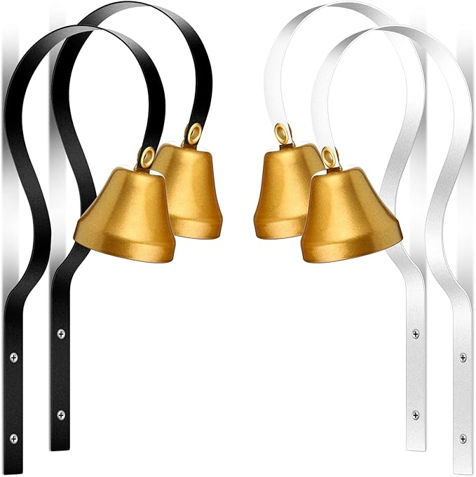 Oudain 4 Pcs Dog Doorbell Training Bell Housebreaking Training Door Bell Tinkle Shopkeepers Antique Doorbell 1.6 Inch Diameter Wall Mounted Metal Shopkeepers Hanging Store Ring for Door Opening