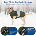 KOESON Dog Coat, Windproof Dog Winter Coat with Harness Built in for Extra Large Dogs, Waterproof Reflective Pet Snow Jacket with Warm Fleece Lining for German Shepherd, Labrador Retriever