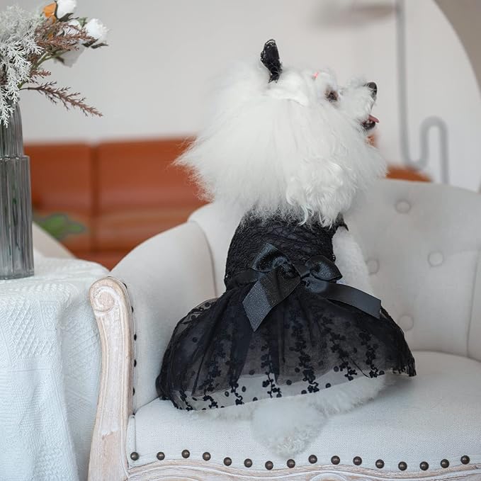 CuteBone Dog Birthday Dress Girl Puppy Skirt Tutu Cat Wedding Outfit Pet Party Clothes for Small Dogs Costume DD15M