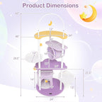 PETSITE 62 inch Moon and Star-Themed Cat Tree, Modern Multi-Level Cat Tower with Moon-Shaped Top Perch, Star-Shaped Hanging Toys, Barrel-Shaped Hammock, and Cat Condo, Cute Cat Tree for Indoor Cats