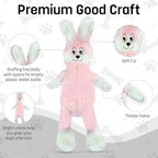 FGA MARKETPLACE Pink Rabbit Dog Toy Flat NO Stuffing NO Squeak, Funny Style Will Entertain Your Pet for Hours, Recommended for Small and Medium Dog 21 INCH Long