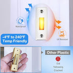 Dreyoo Metal Doorbell Push Button, Heavy Duty Metal Door Bell Wired Button LED Lighted Wall Mounted Doorbell Push Buttons for Home, Universal Garage Door Opener Switch Property in Copyright(White)