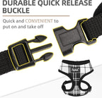 PUPTECK Soft Mesh Dog Harness and Leash Set Pet Puppy Cat Comfort Padded Vest No Pull Harnesses, Black&White, S