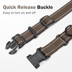 Martingale Collar for Dogs with Quick Release Buckle, Reflective Soft Padded & Escape Proof, Adjustable Nylon Dog Collars for Training & Daily Walking (Brown,XS)