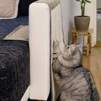 Navaris Cat Scratch Armrest Organizer - Sisal Furniture Protector Scratching Pad for Cats - Scratcher Mat Cover for Sofa Couch Armchair - Light Brown