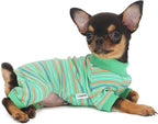 LOPHIPETS Dog Pajama Onesie for Small Teacup Chihuahua Yorkie Puppy Cat Clothes Apparel-Green/XS