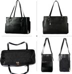 Stylish Dog Purse Carrier, Leather Pet Carrier Bag for Small Dogs Cats Puppy, Airline Approved Soft-Sided Carrier Black