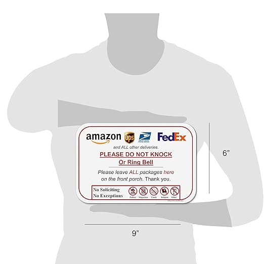 Leave Package Sign - Do Not Knock or Ring Bell (Do Not Knock or Ring Bell)