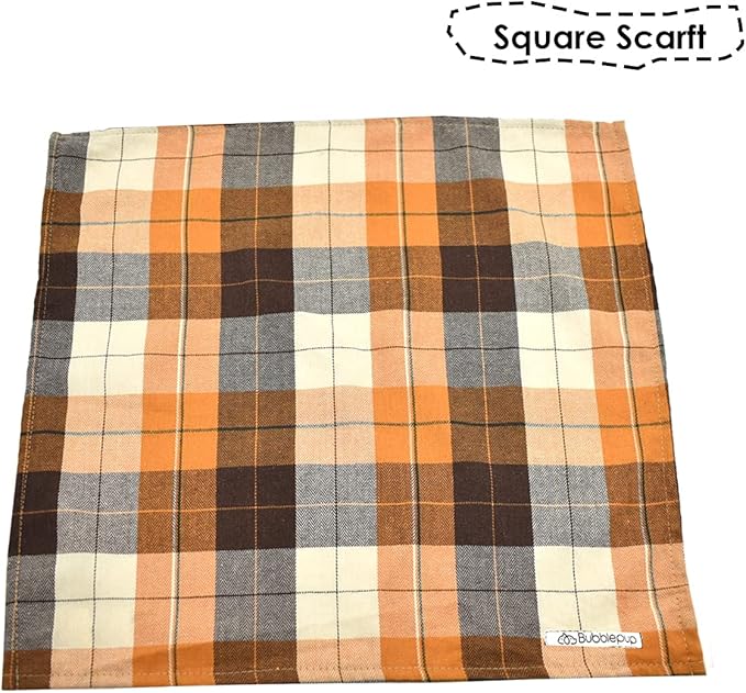 Bubblepup Plaid Dog Bandana - Cotton Dog Scarf for Small/Med/Large Dogs