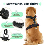Pawaboo Dog Seat Belt Harness for Car, Dog Car Harness Seatbelt with Double Clips, Adjustable Breathable Pet Vest & Dogs Safety Tether with Elastic Bungee for Small Medium Large Pet, XXL, Blue + Black