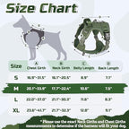 rabbitgoo Tactical Dog Harness Medium Sized Dog, No Pull Military Service Vest with Handle & Molle, Easy Control for Training Walking, Adjustable Reflective Straps, Green, M
